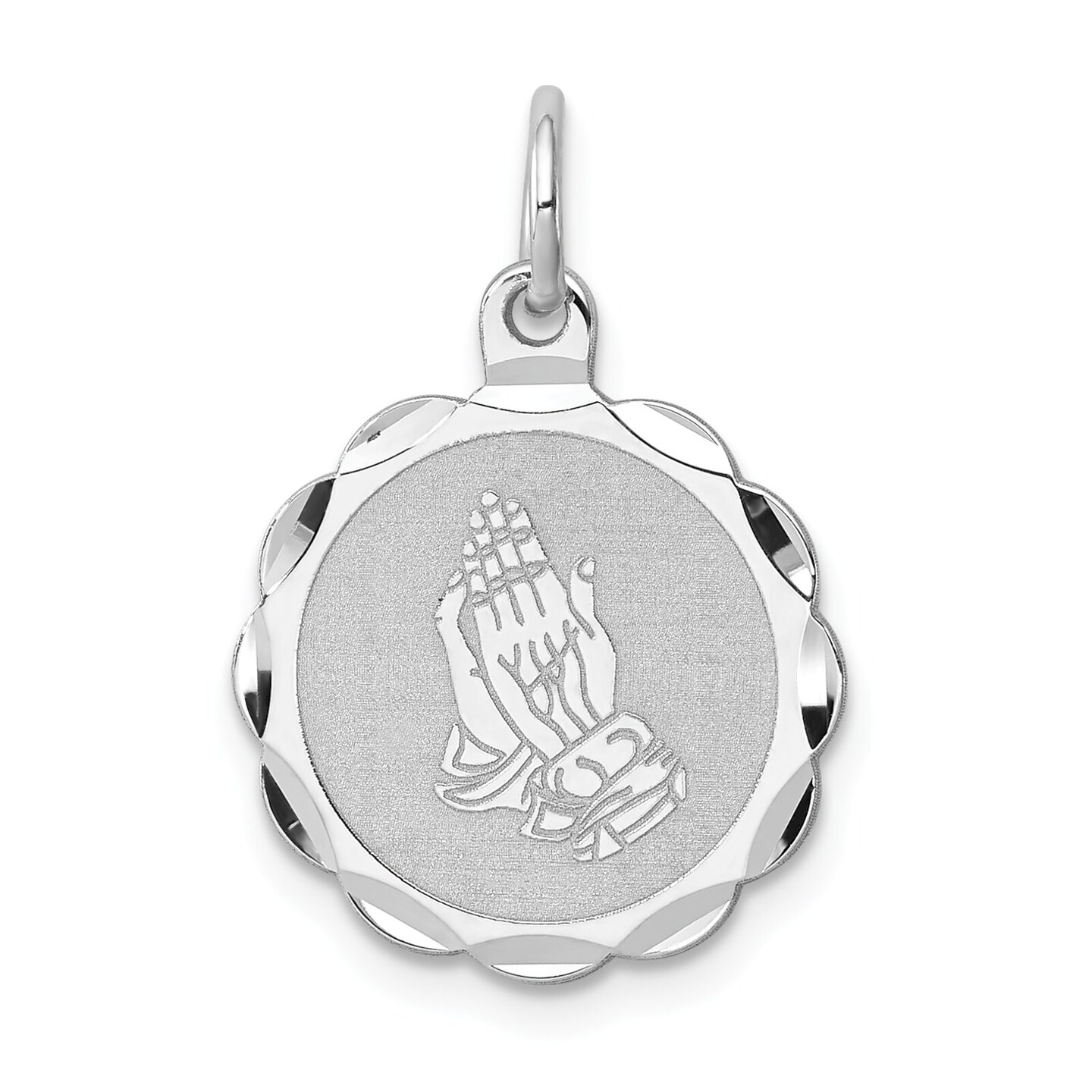 Sterling Silver Praying Hands Charm Jewerly 22mm x 16mm
