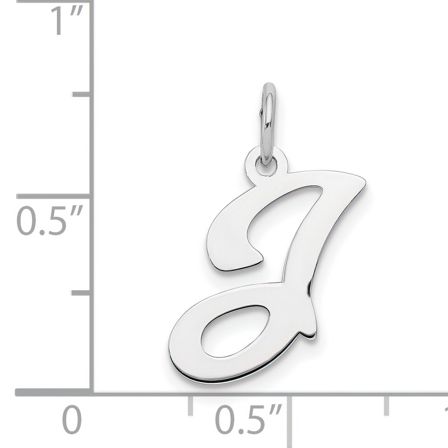 Sterling Silver Stamped Initial Letter J Charm Pendant Jewerly 20mm x 12mm