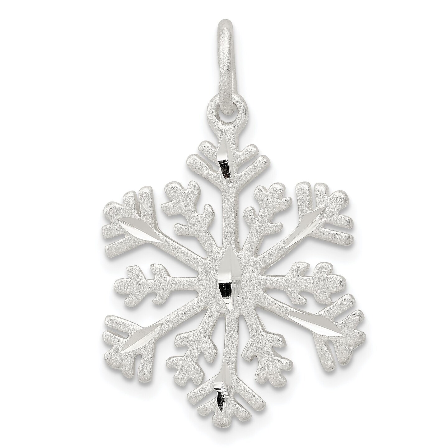 Sterling Silver Snowflake Charm Jewelry FindingKing 28mm x 19mm
