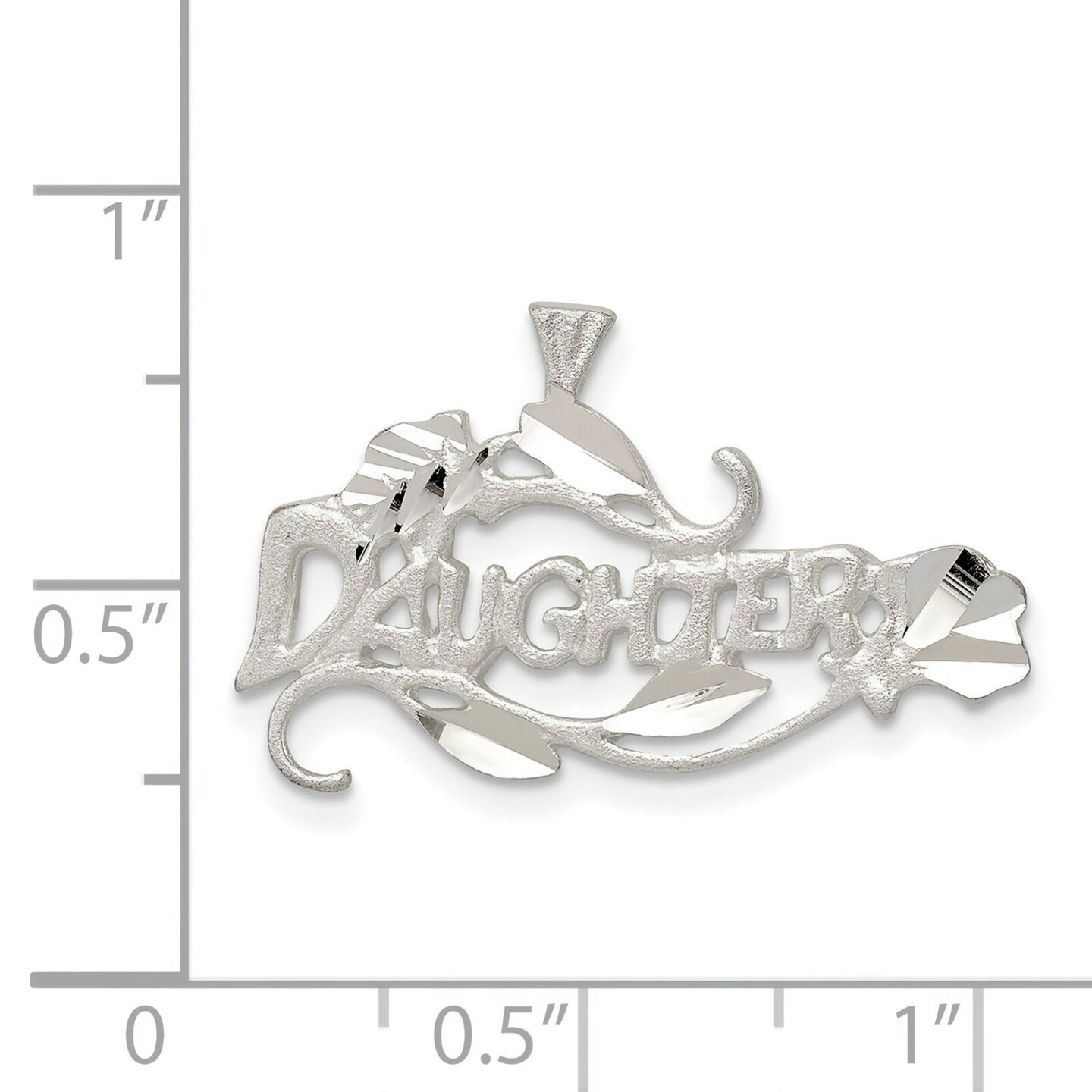 Sterling Silver Daughter Charm Pendant Family Jewelry 17mm x 25mm