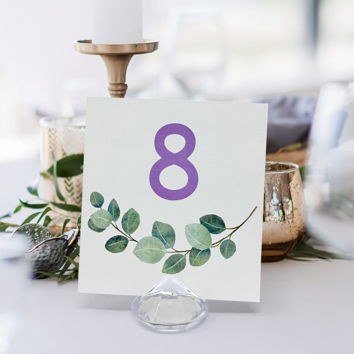 Wrapables Acrylic Diamond Place Card Holders for Wedding, Parties, Holidays, Special Events Table Decor (12pcs)