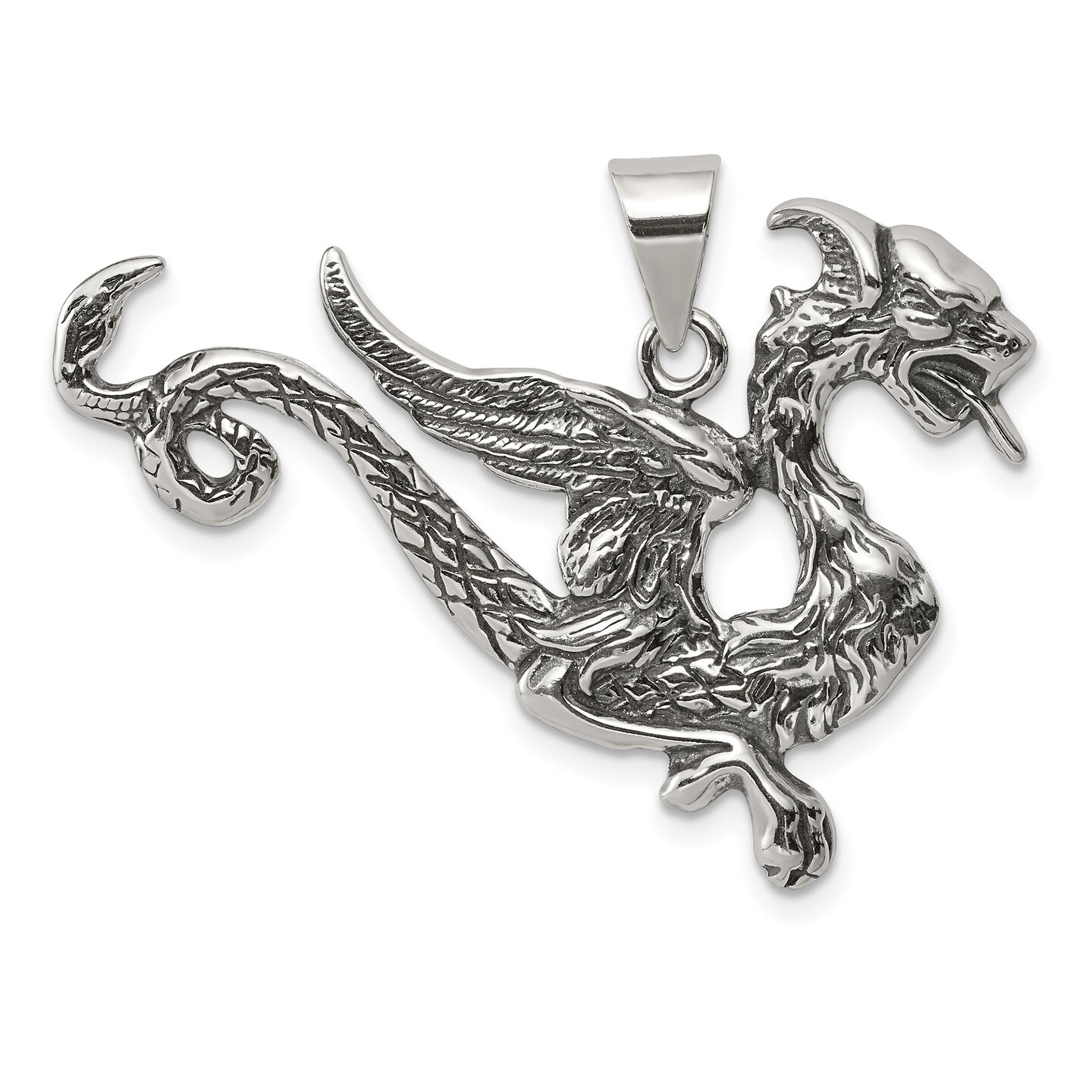 Sterling Silver Dragon Pendant Jewerly 27.8mm x 38.8mm