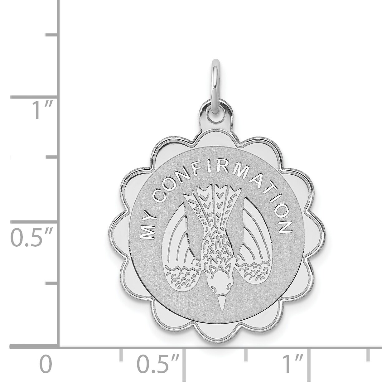 Sterling Silver Confirmation Charm Jewerly 25mm x 23mm