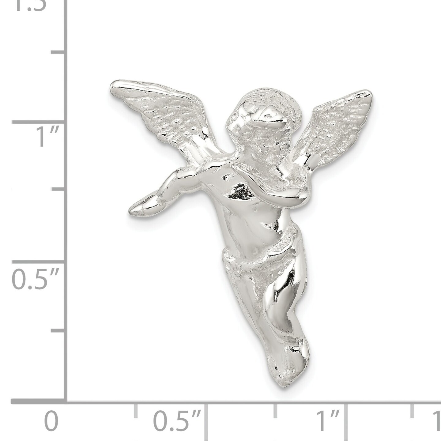 Sterling Silver Guardian Angel Pendant Charm Jewelry 32mm x 24mm