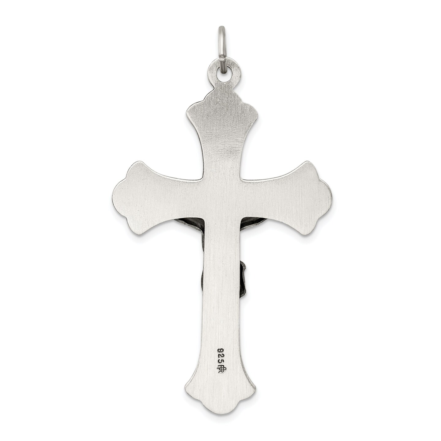 Sterling Silver INRI Crucifix Charm Jewelry Pendant 54mm x 31mm