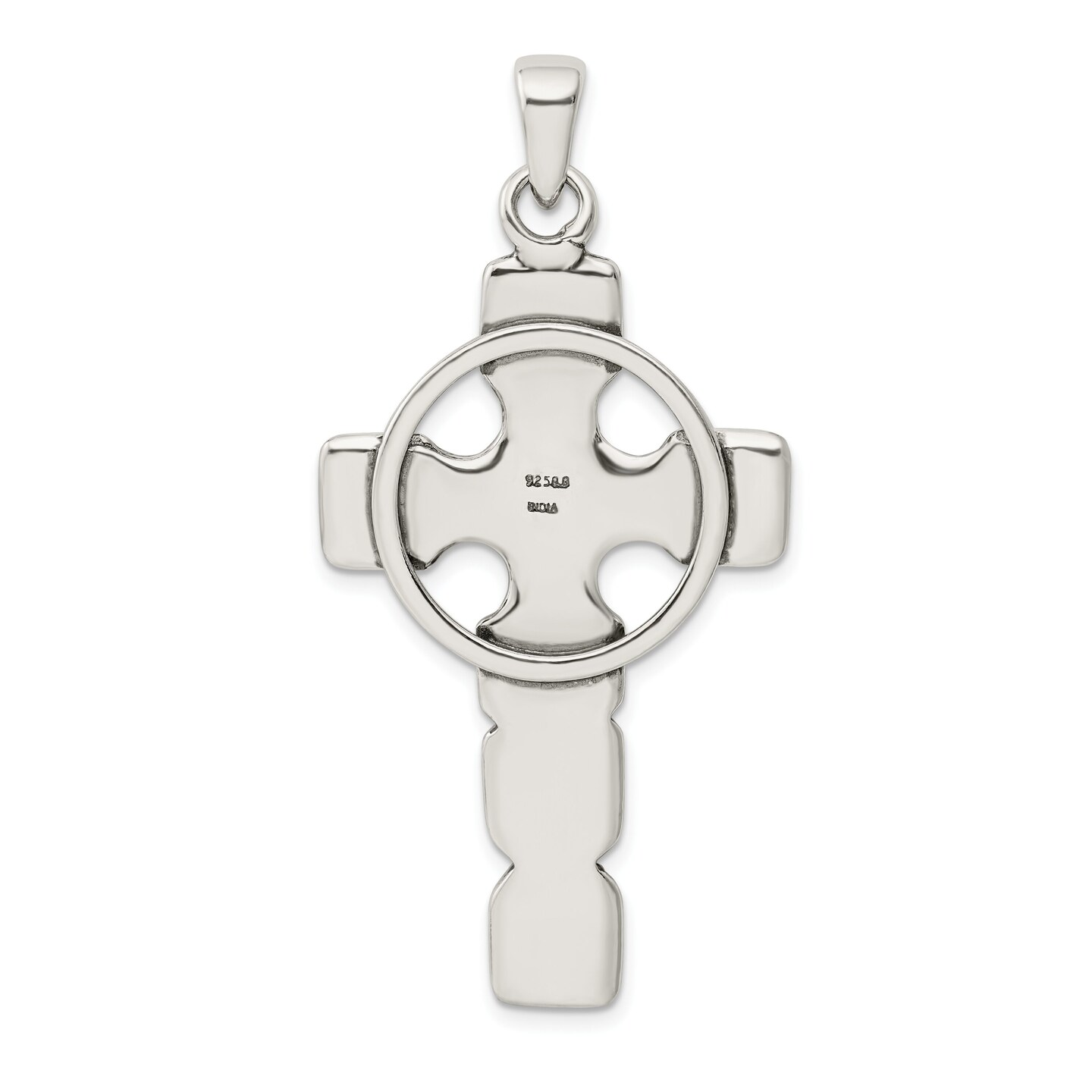 Sterling Silver Celtic Cross Pendant Jewerly 109.7mm x 53.6mm