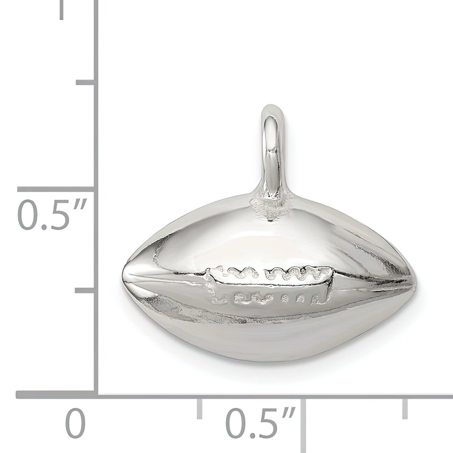 Sterling Silver Football Pendant Charm Sports Jewelry 17mm x 20mm