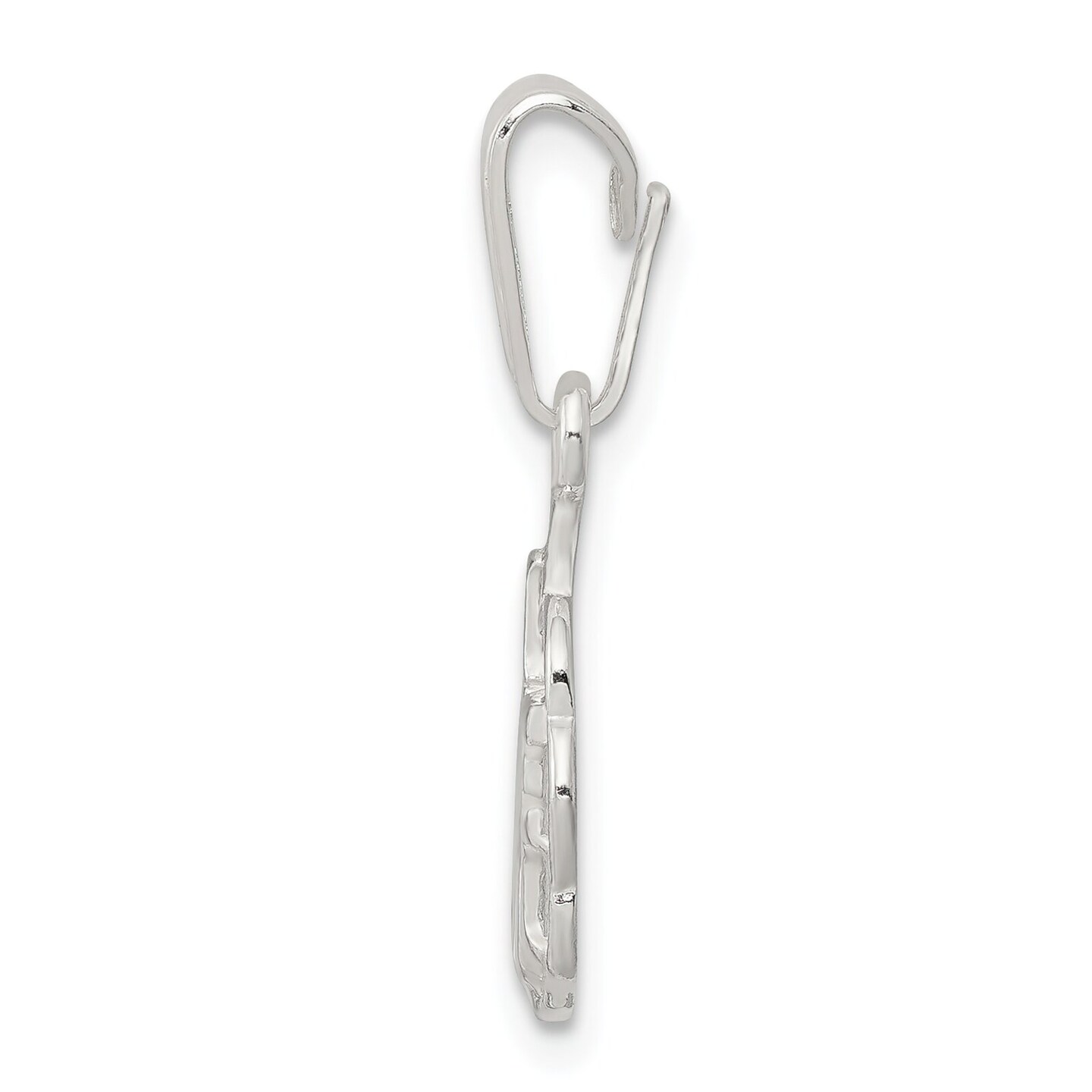 Sterling Silver I Love You Charm Pendant Jewelry 23mm x 12mm
