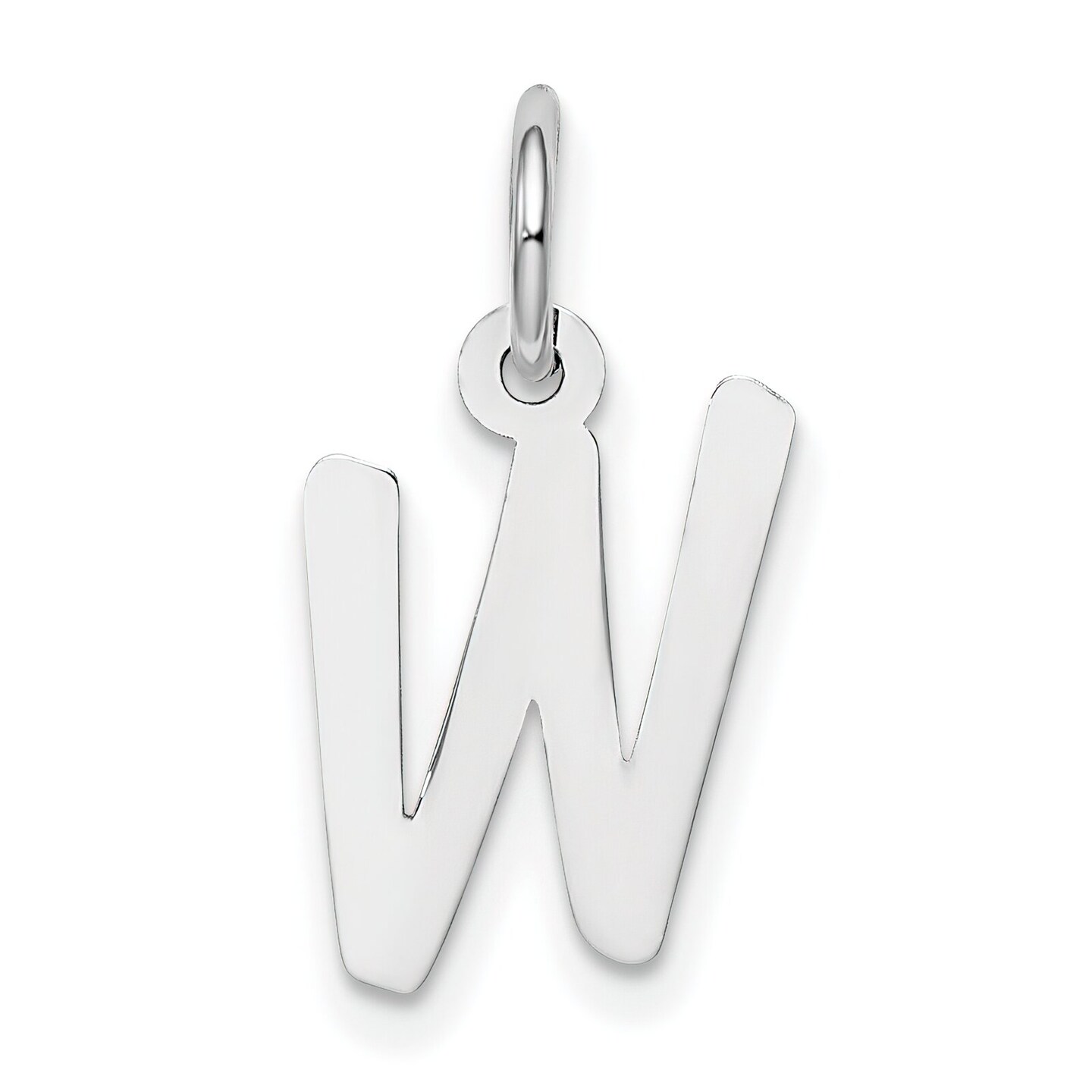 Sterling Silver Small Initial Letter W Charm Pendant Jewerly 19mm x 8mm