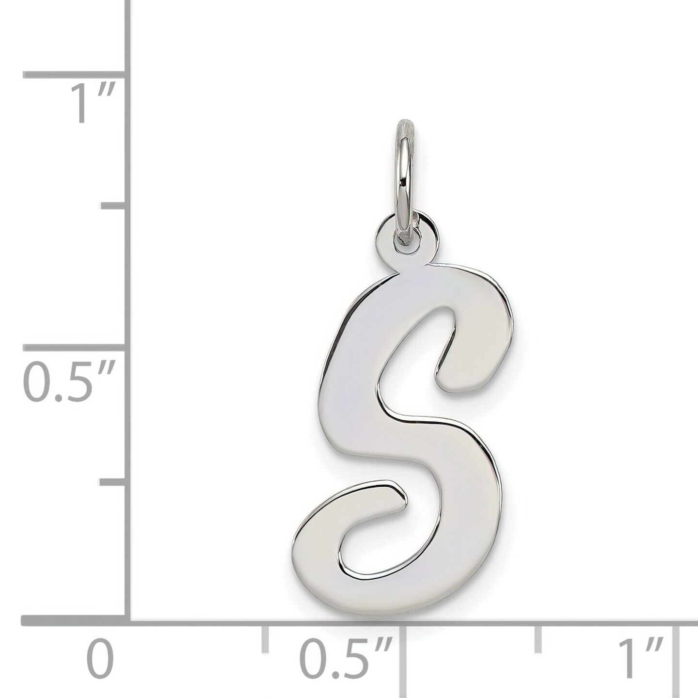 Sterling Silver Large Script Initial Letter S Charm Jewerly 21mm x 11mm