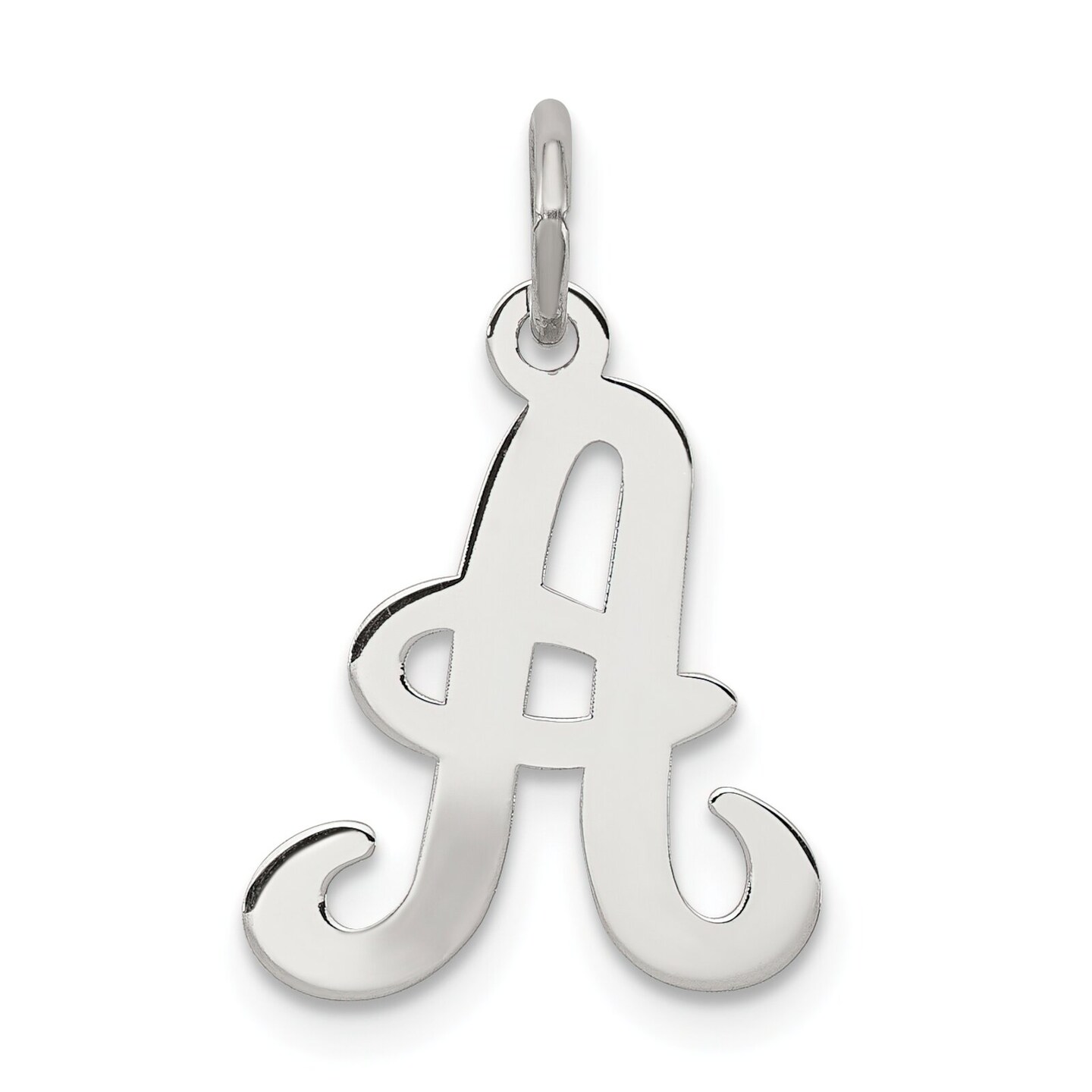 Sterling Silver Stamped Initial Letter A Charm Pendant Jewerly 20mm x 13mm