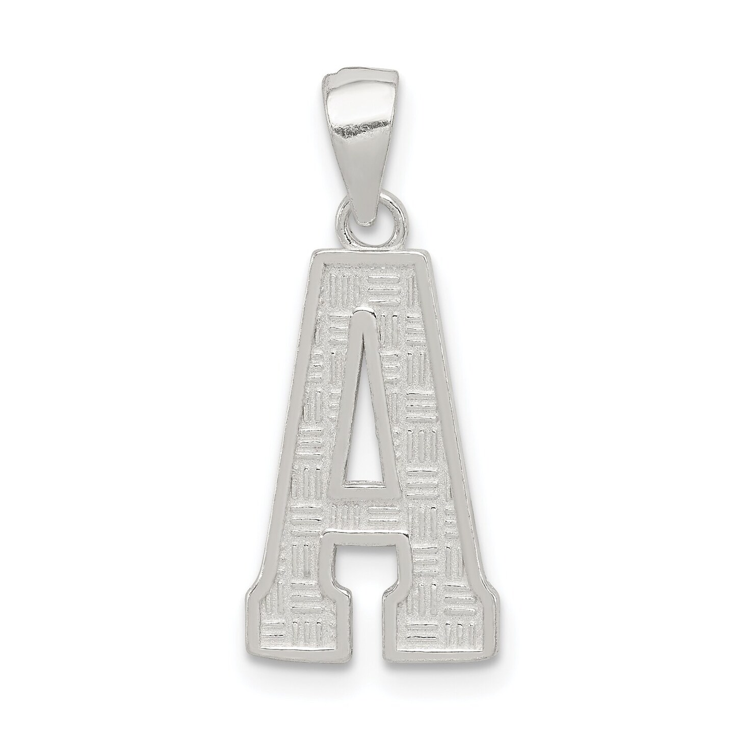 Sterling Silver Initial Letter A Charm Pendant Jewelry 25mm x 10mm