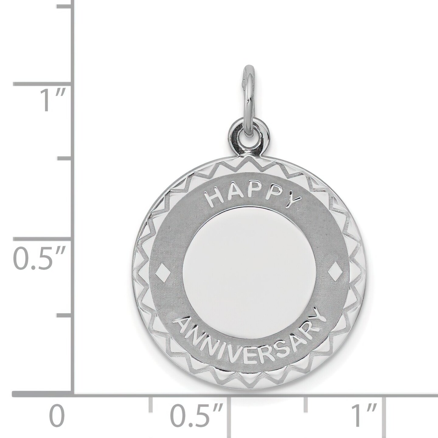 Sterling Silver Happy Anniversary Engravable Charm