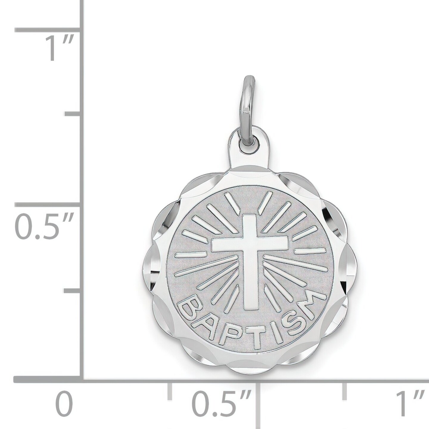 Sterling Silver Baptism Charm Jewerly 20mm x 15mm