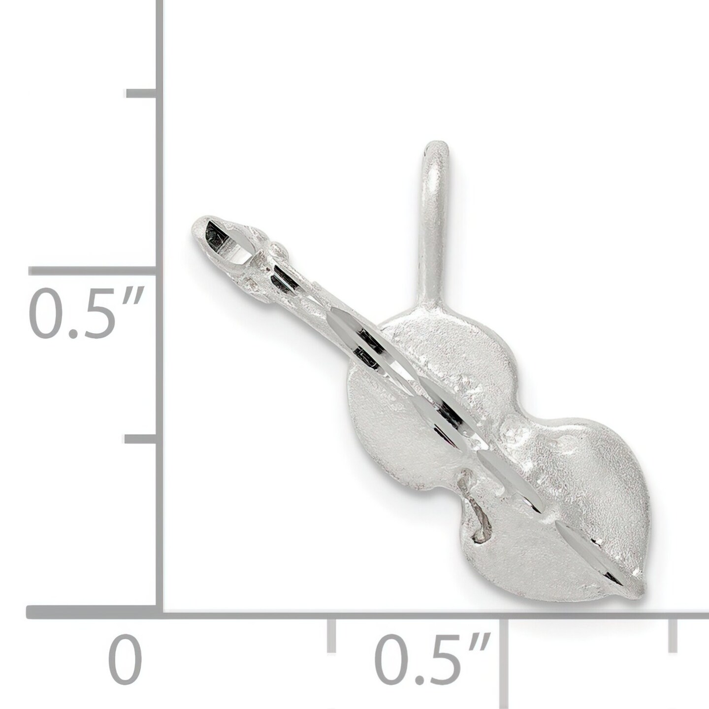 Sterling Silver Violin Pendant Music Charm FindingKing Jewerly 22mm x 8mm