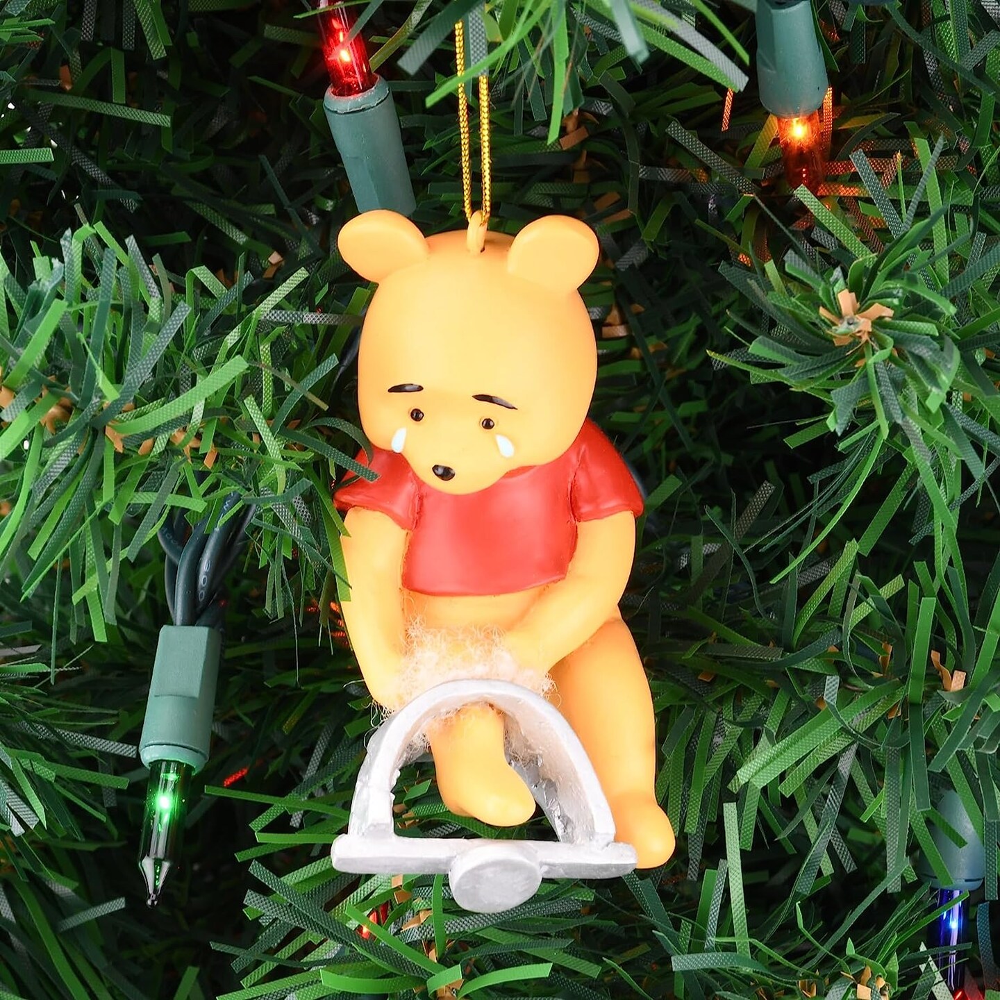 Tree Buddees Winne The Pooh Caught in a Bear Trap Funny Christmas Ornament Decoration