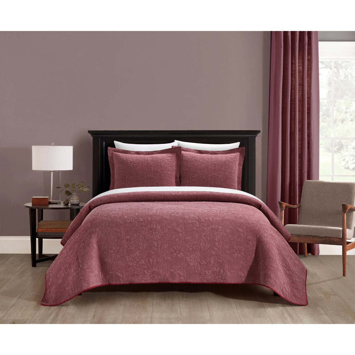 Chic Home NYandC Home Justin 3 Piece Cotton Blend Quilt Set Stone Washed