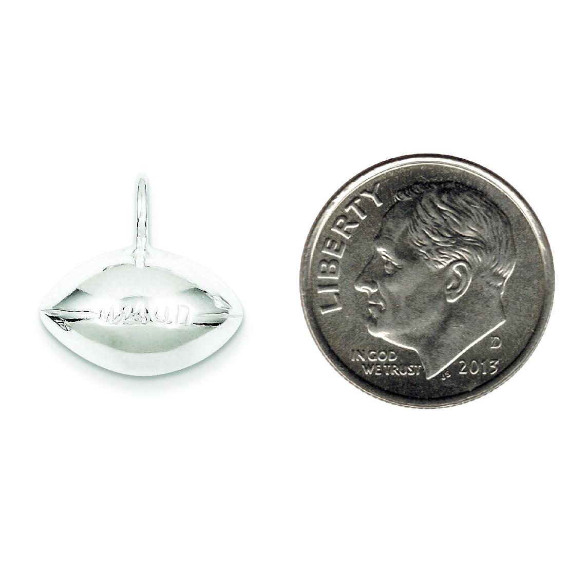 Sterling Silver Football Charm Pendant Sports Jewelry