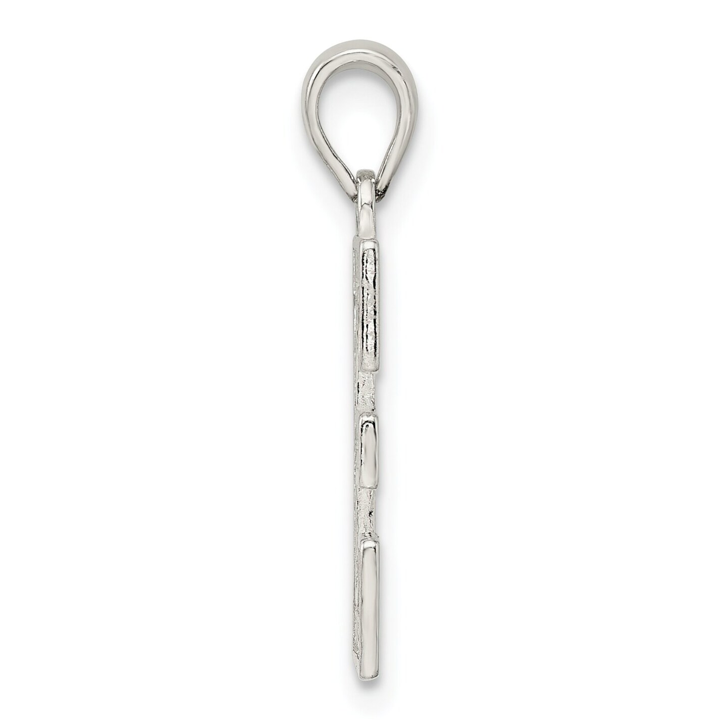 Sterling Silver Initial Letter E Charm Pendant Jewelry 25mm x 9mm