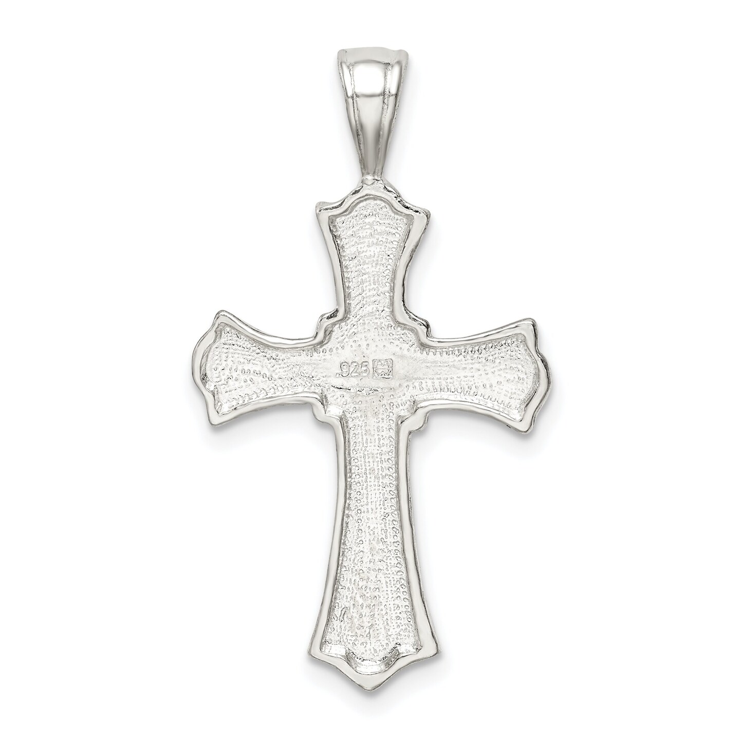 Sterling Silver Cross Charm Religious Jewelry 35mm x 19mm