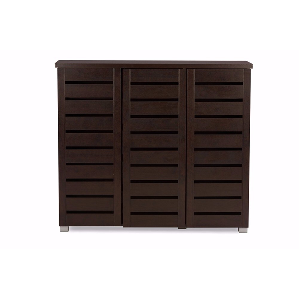 Baxton Studio Adalwin Modern and 3 Door Dark Brown Wooden Entryway