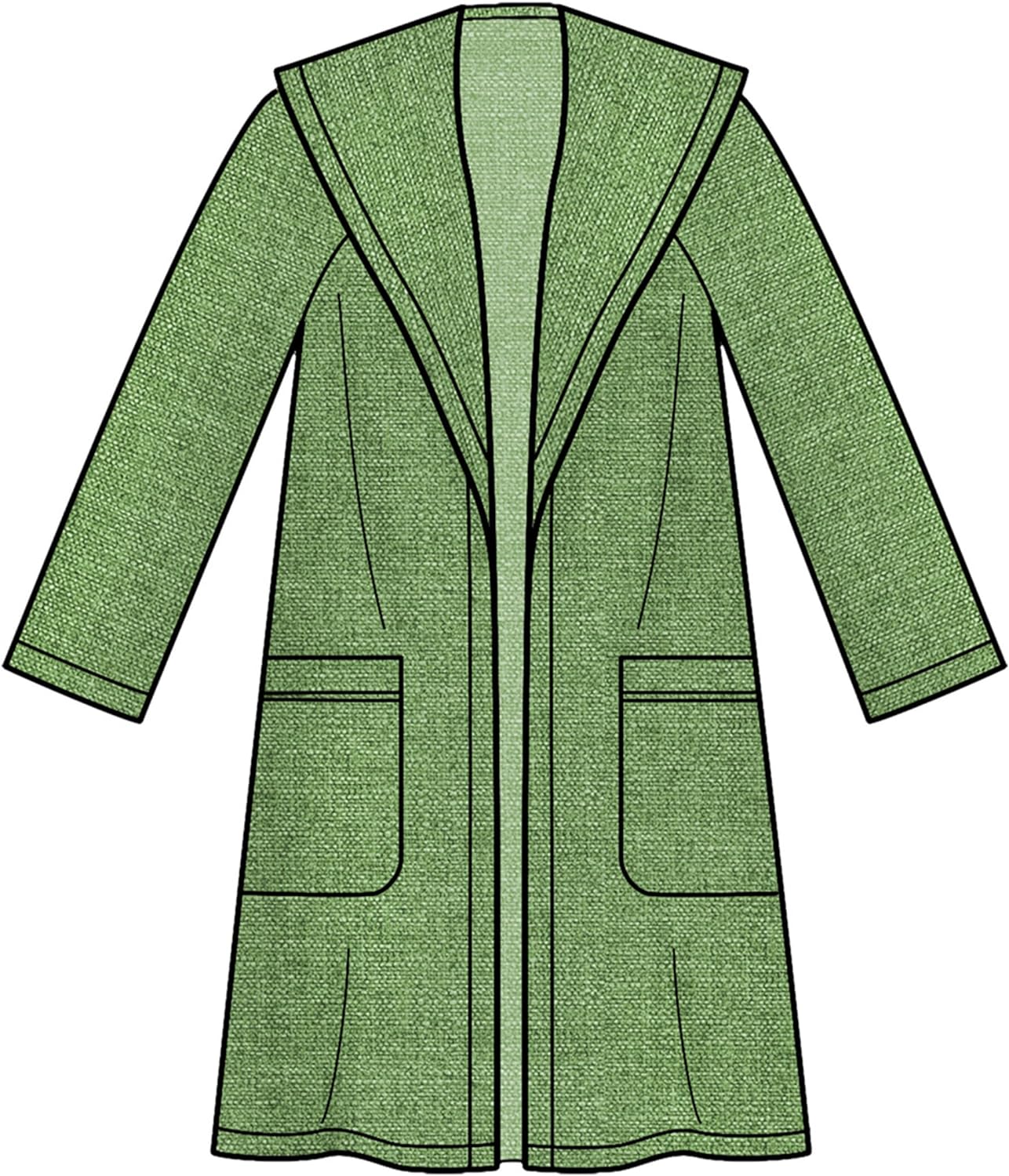 Misses&#x27; Coat with Hood Sewing Pattern Packet, Design Code S9129, Sizes XS-S-M-L-XL, Multicolor