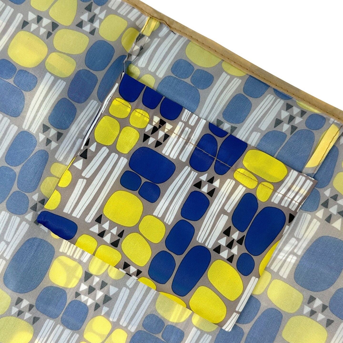 Wrapables Large Foldable Tote Nylon Reusable Grocery Bags, Yellow Abstract