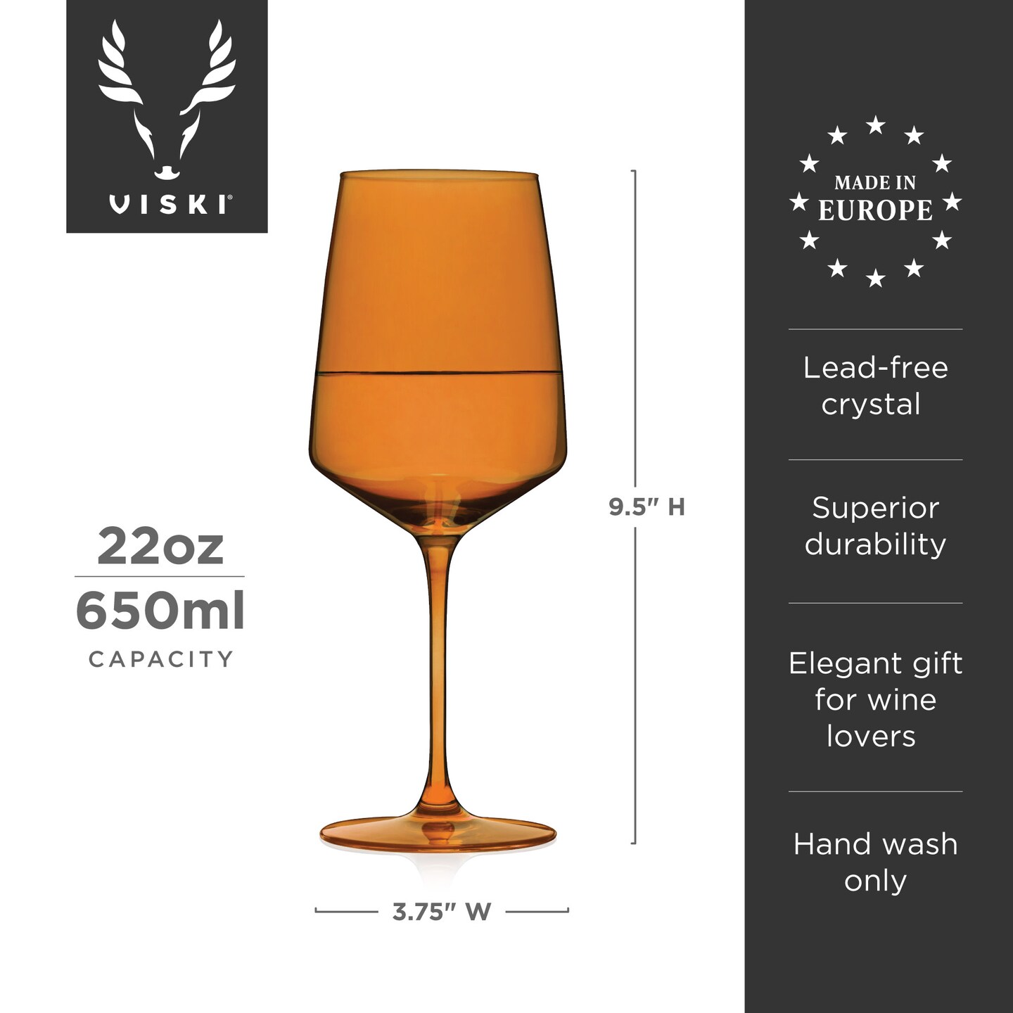 Reserve Nouveau Crystal Wine Glasses in Sunset 