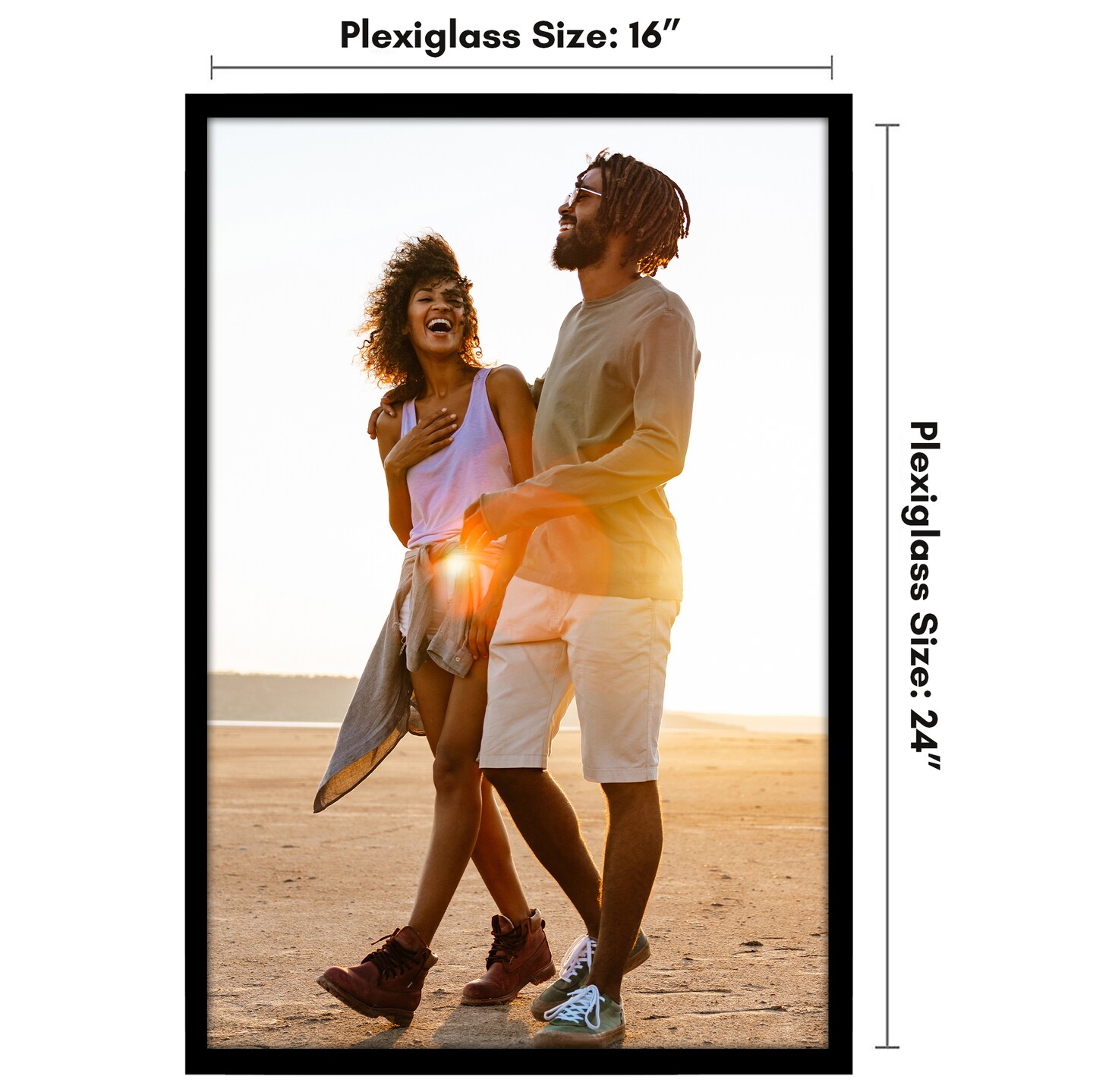 Americanflat Poster Frame - Perfect Frame for Photos and Artwork - Large Picture Frame - Polished Plexiglass - Hanging Hardware with Horizontal and Vertical Display