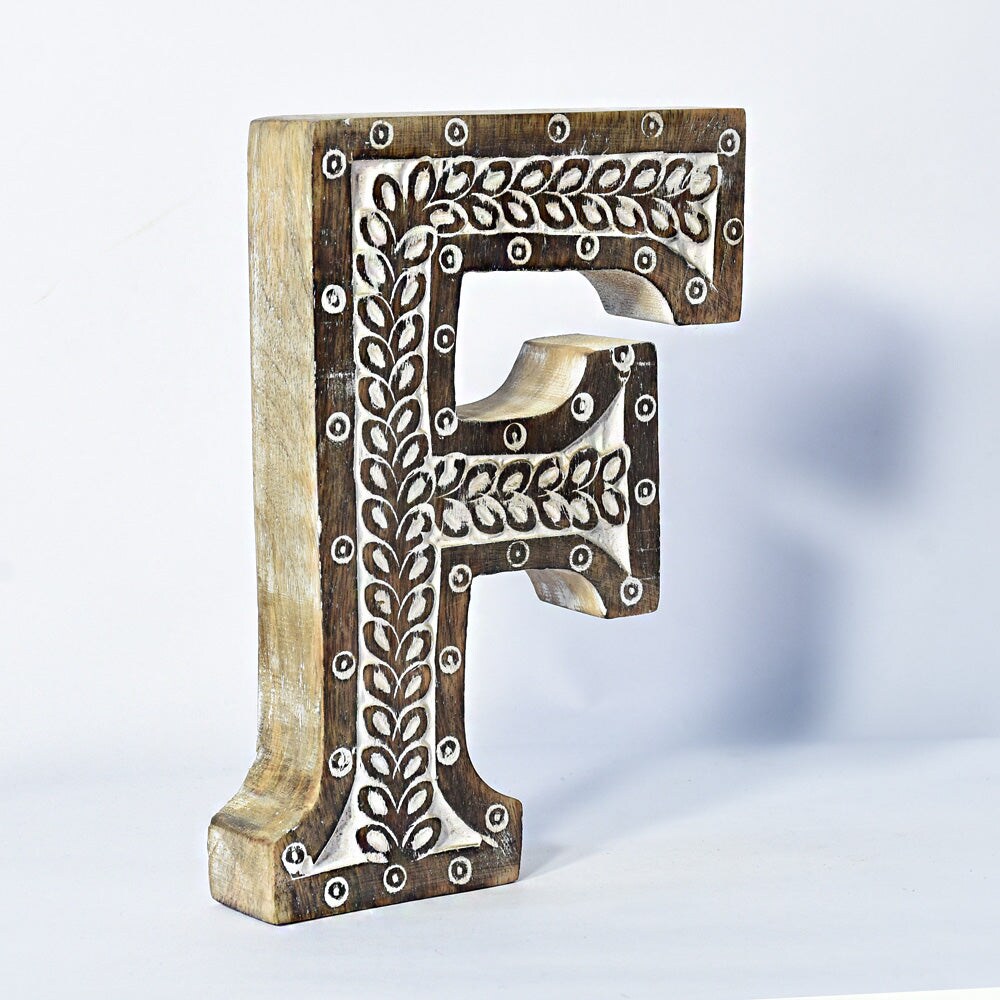 Vintage Eco-Friendly Handmade Alphabet Letter Blocks Antique Wall/Table Decor