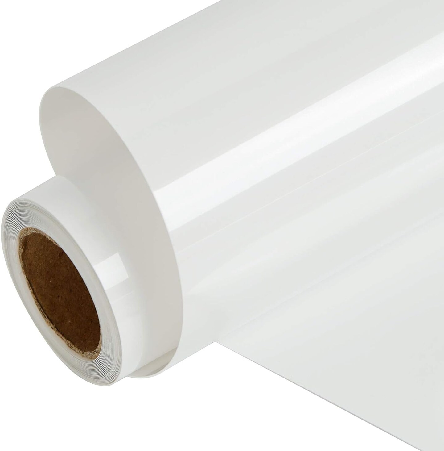 White HTV Heat Transfer Vinyl Rolls, 12&#x22; x 9ft Glossy White Iron on Vinyl for T-Shirt, Adhesive White HTV Vinyl for All Cutter Machines Easy to Cut &#x26; Weed for Heat Vinyl Design