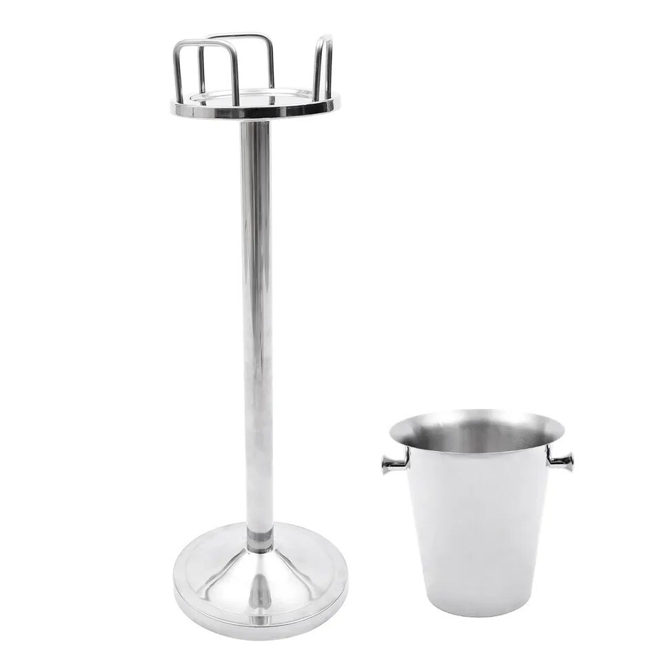 Stainless Steel Party Champagne Bucket Wine Beer Ice Cooler Bucket with Stand