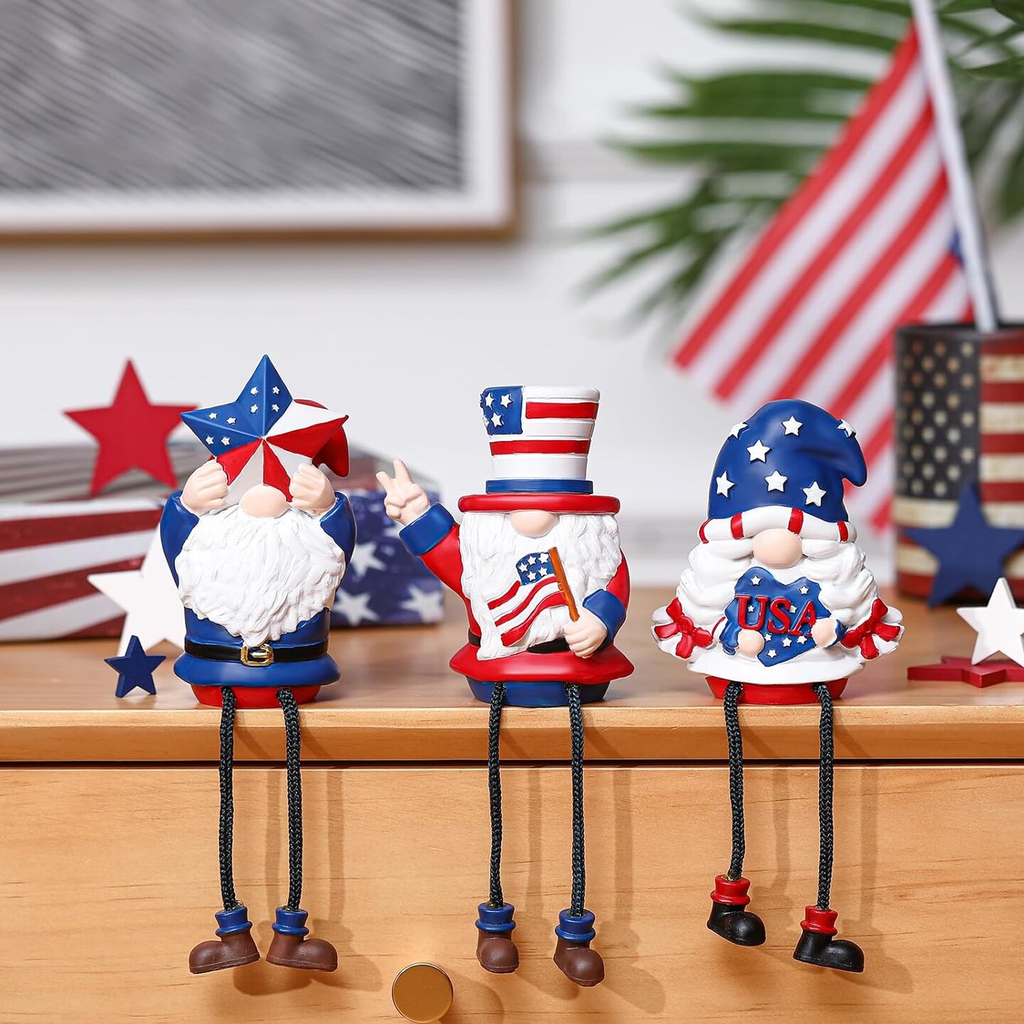 3 Pieces 4th of July Gnome Decorations Patriotic Gnomes