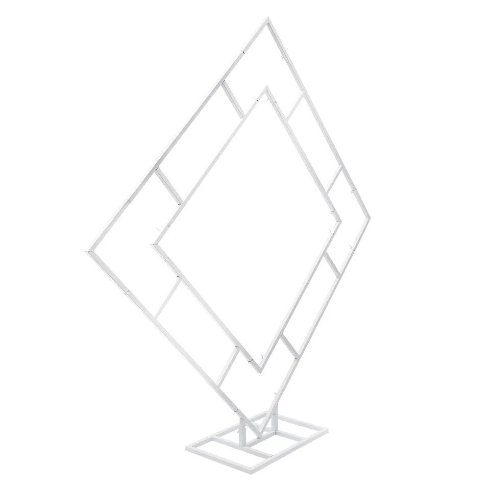 6.6FT Frame Rack Wedding Backdrop Stand White Metal Wedding Balloon Arch Kit