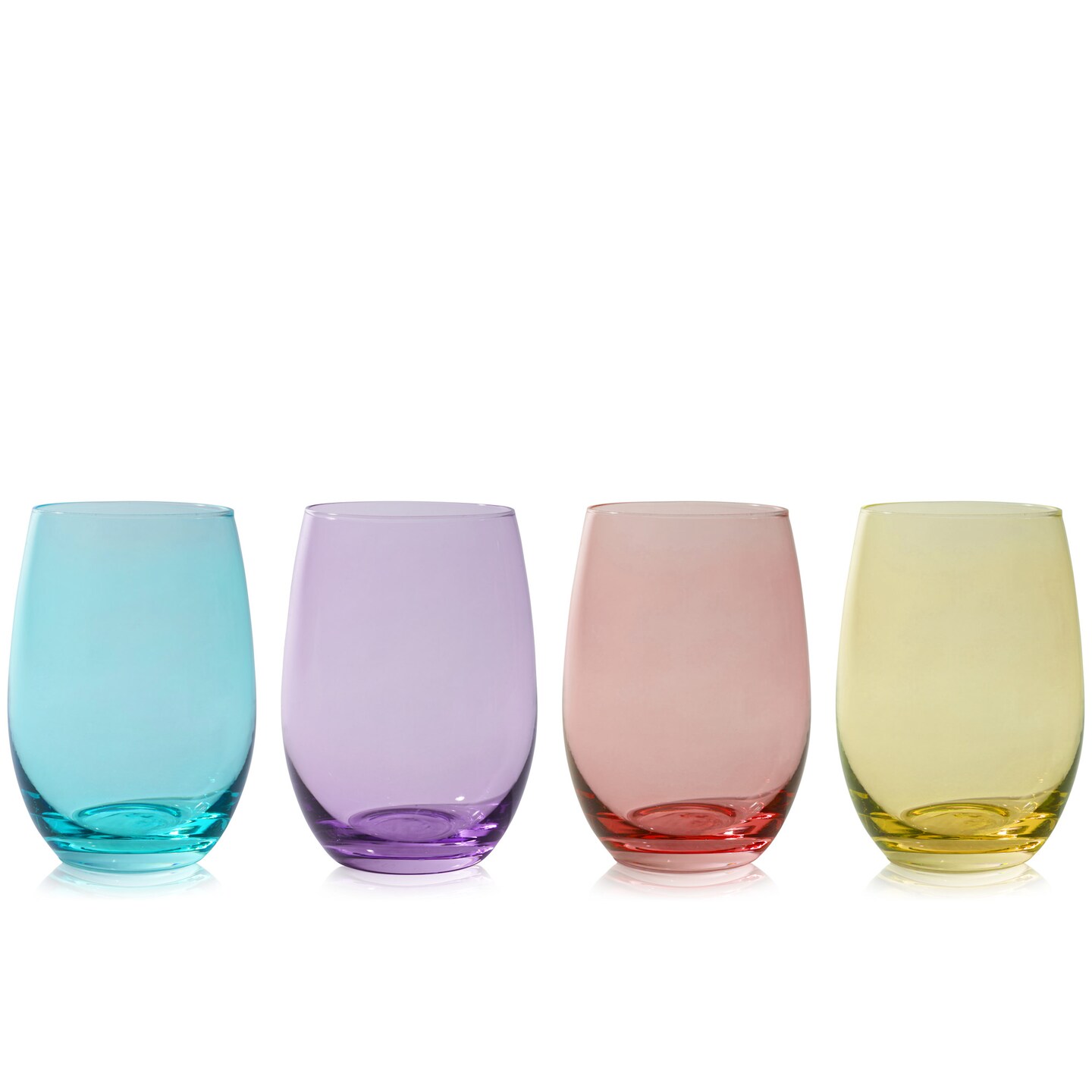 Color Stemless Wine Glass set of 4 