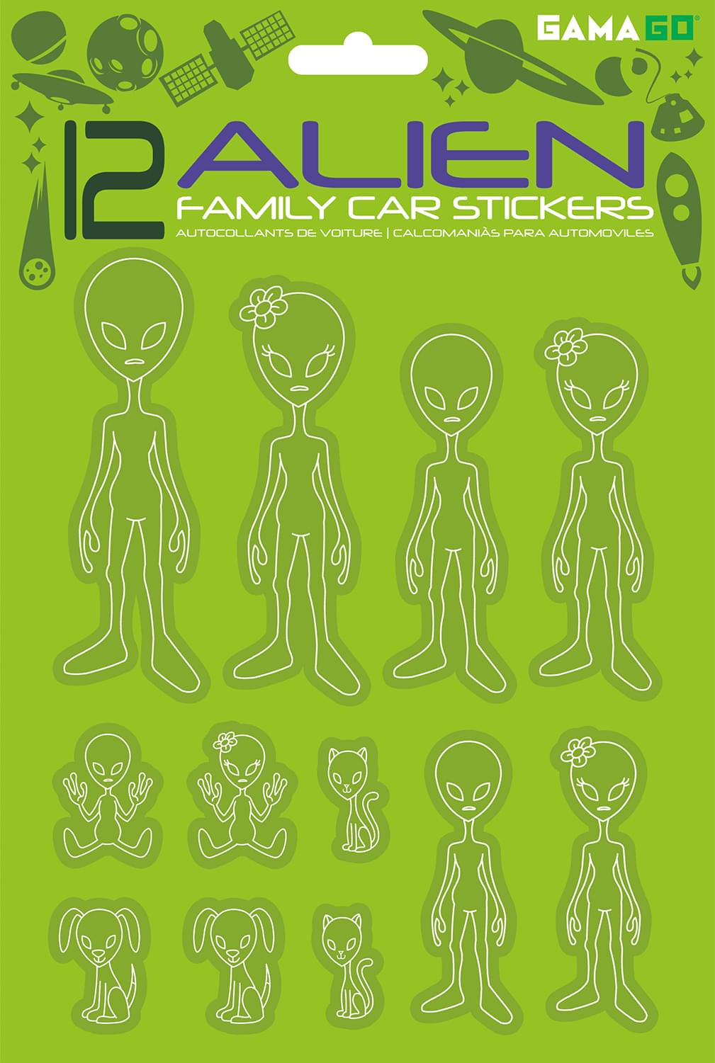 GAMAGO Alien Family Car Stickers | Set of 12