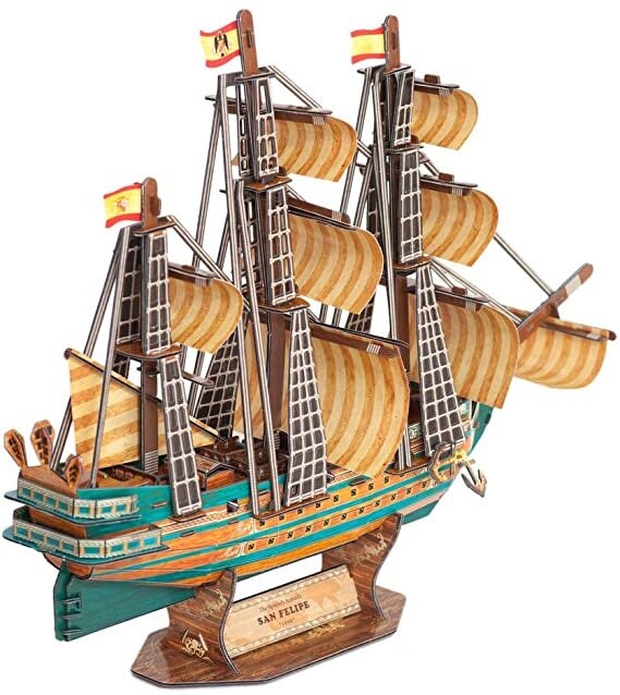 Model Ship Kit - San Felipe Battleship. Papercraft 3D Puzzle