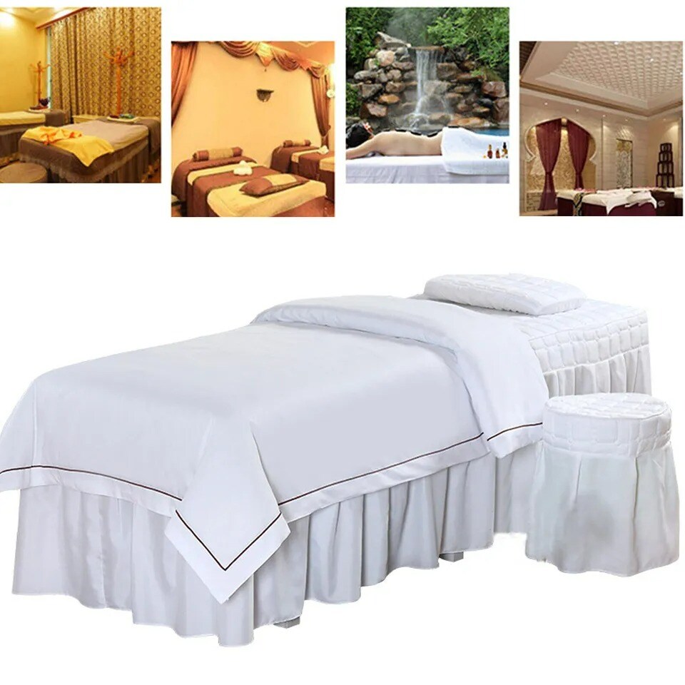 Bed Linen Full Cover Four-piece Sheet For Beauty SPA Suit Massage Table Skirt