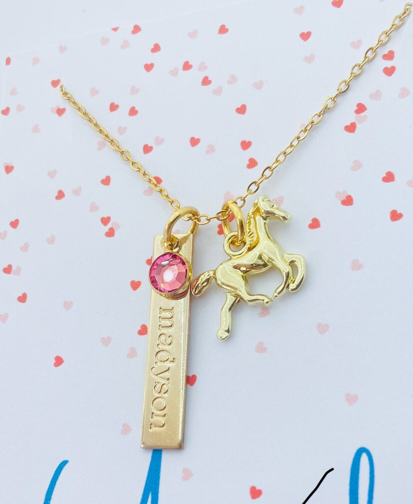 Horse Necklace, Girls Birthday Gift, Personalized Name Necklace, Horse  Jewelry MakerPlace by Michaels