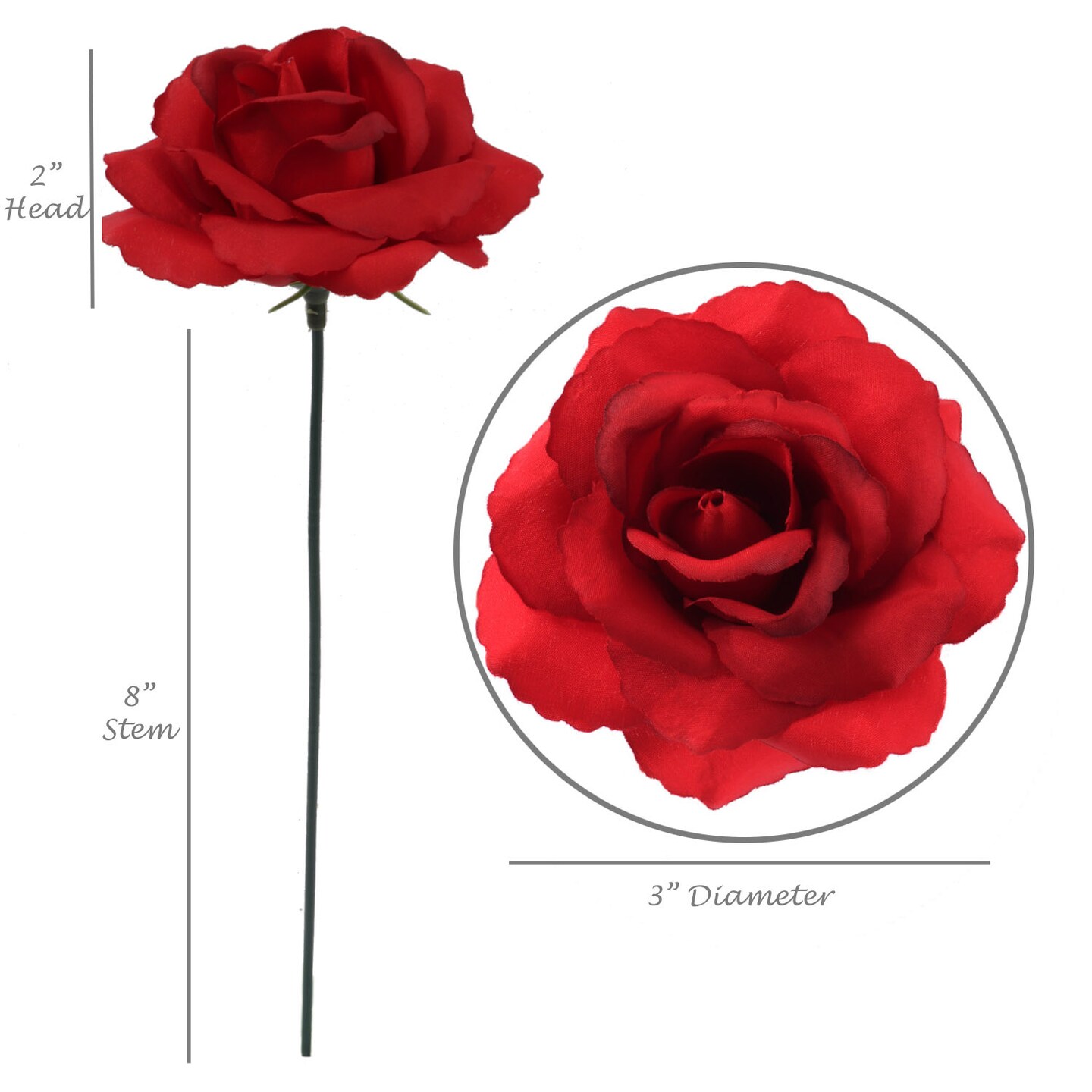 50 Elegant Dark Red Silk Roses: Ideal for Wedding Decor, Bouquets, Centerpieces, and DIY Projects