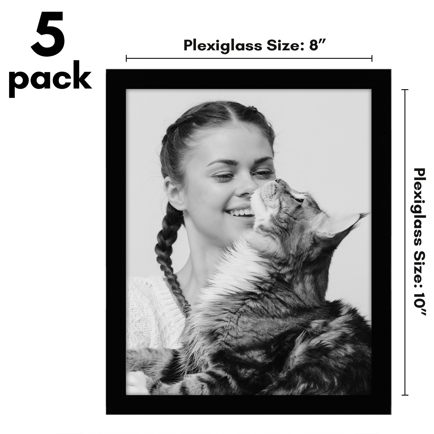 Americanflat 5 Pack of Picture Frames - Plexiglass Cover