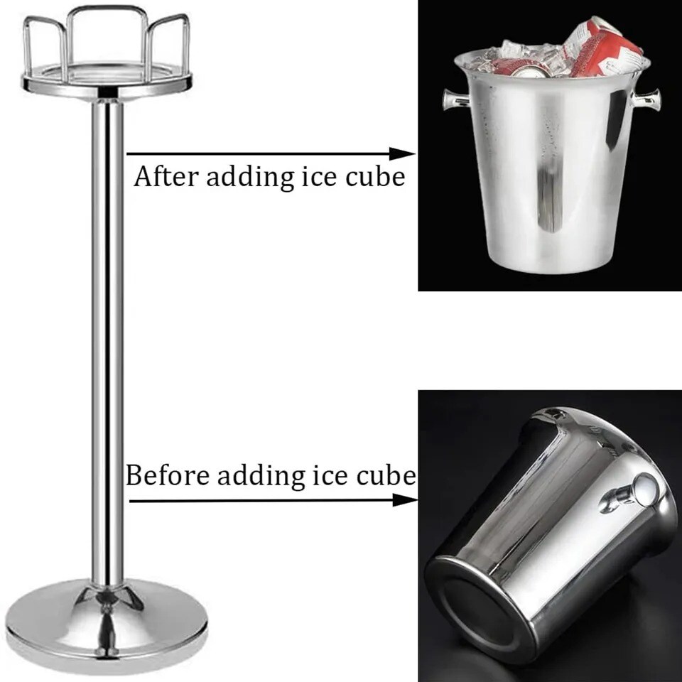 Stainless Steel Party Champagne Bucket Wine Beer Ice Cooler Bucket with Stand