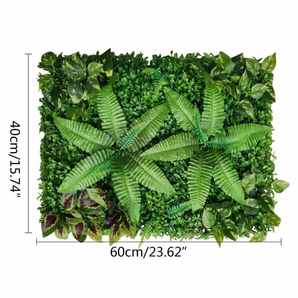 9x Artificial Mat Foliage Panel Decoration Greenery Wall Hedge Grass Fence