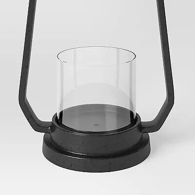 12" Aluminum Outdoor Lantern Candle Holder Black - Smith & Hawken
