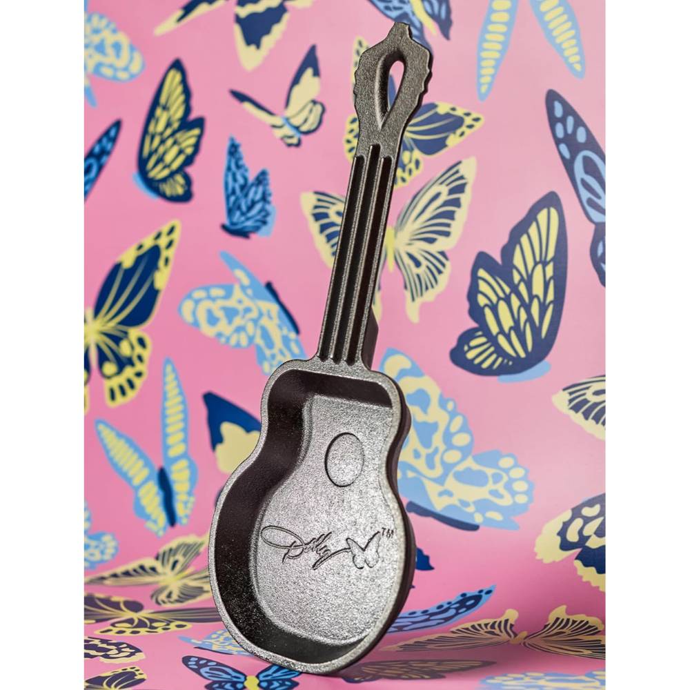 Lodge Cast Iron Mini Skillet, Dolly Parton Rockstar Guitar Shape Design with Signature - Thumbnail 5