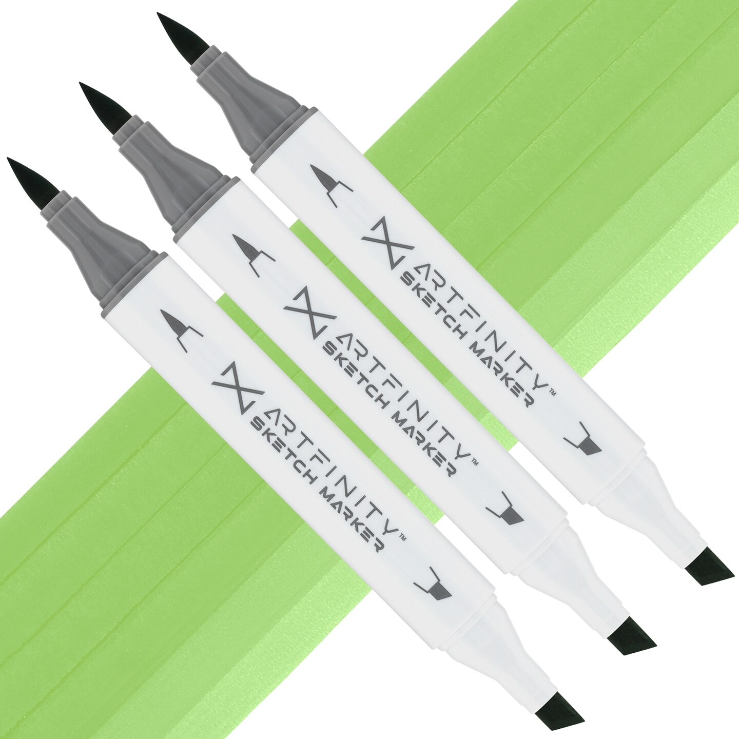 Artfinity Sketch Markers - Set of 3 - Meadow Green G5-4, Vibrant, Professional, Dye-Based Alcohol Markers for Artists, Drawing, Travel, & More