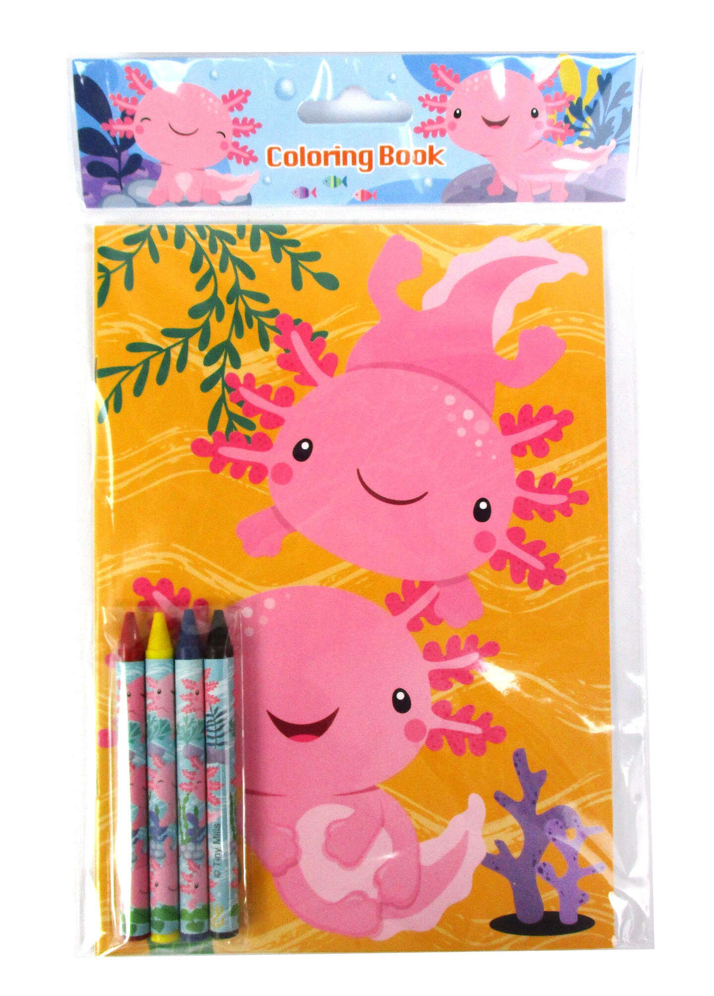 TINYMILLS Axolotl Coloring Book Set with 12 Coloring Books and 48 Crayons