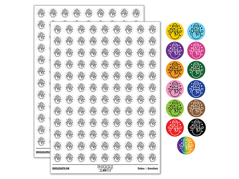 Snowman Hat and Scarf 200+ 0.50&#x22; Round Stickers