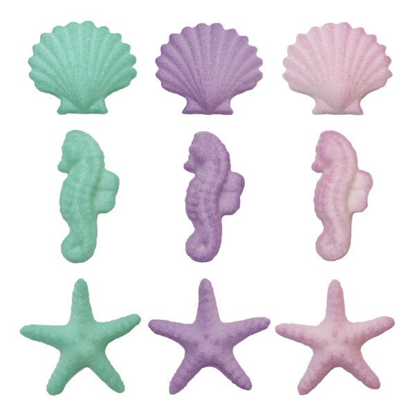 Seahorses, Starfish And Shells Dec-Ons&#xAE; Decorations 12ct