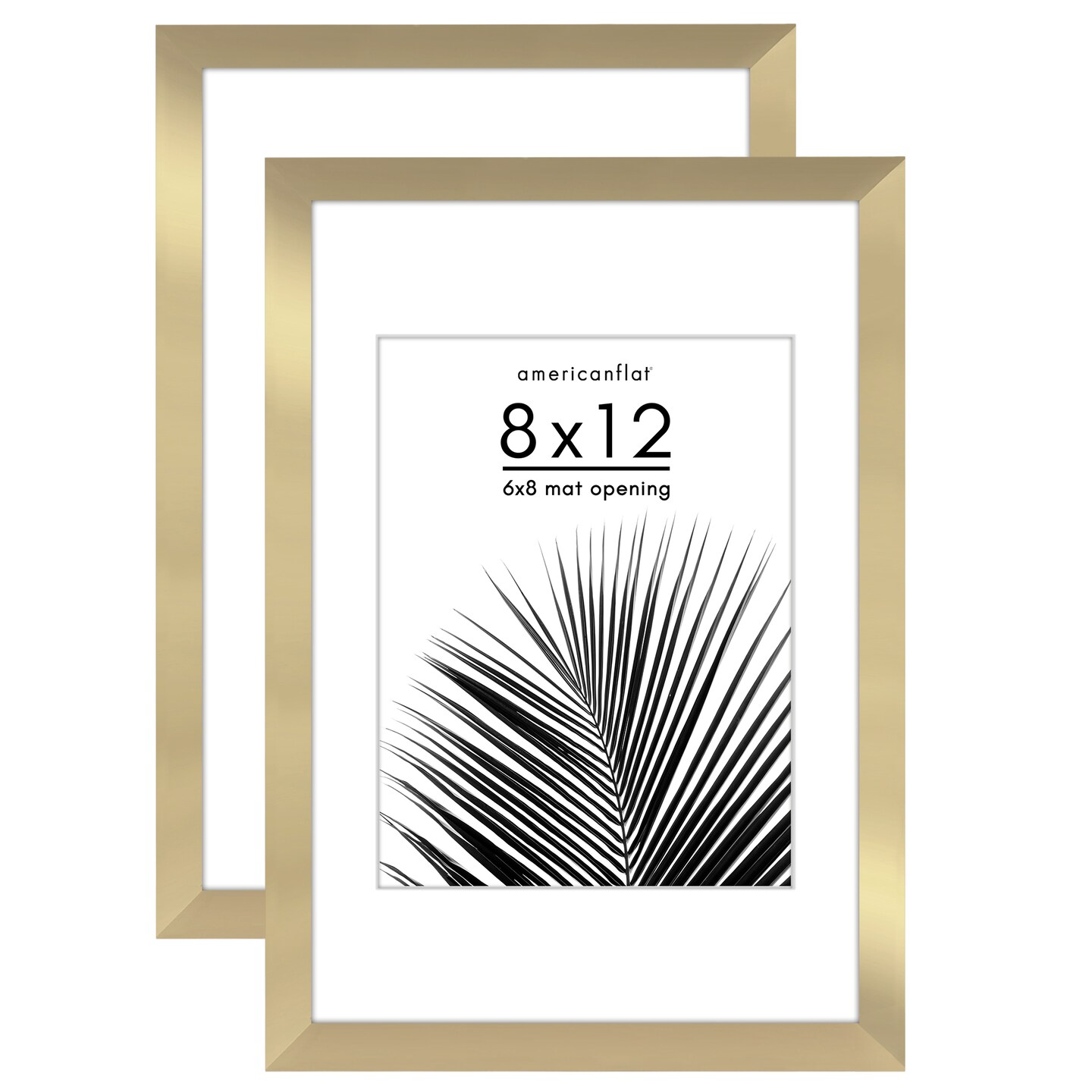 Americanflat 2 Pack of Picture Frames with Mat - Plexiglass Cover